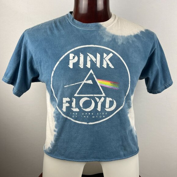 Pink Floyd Dark Side Of The Moon Crop Top Tie-Dye T-Shirt - Picture 1 of 4